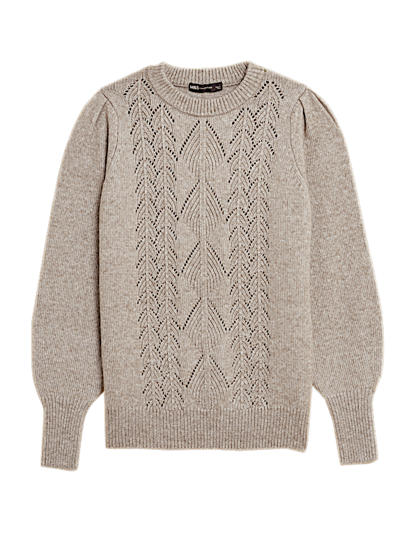 Pointelle Blouson Sleeve Jumper
