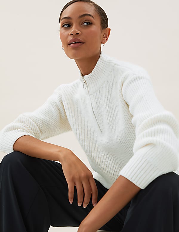 Funnel Neck Half Zip Jumper