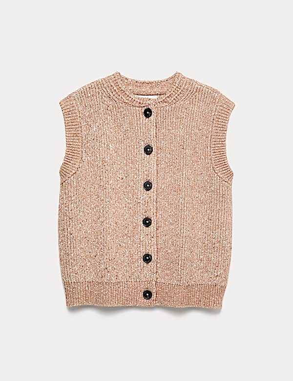 Twisted Tweed Knitted Ribbed Waistcoat - CA