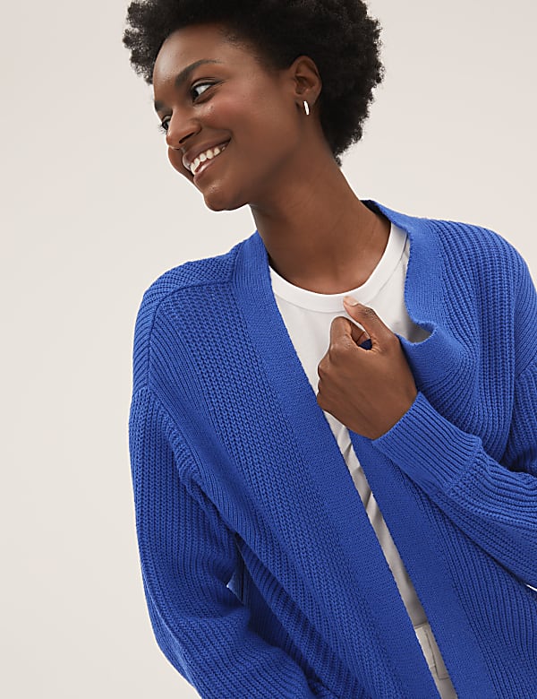 Cotton Rich Edge to Edge Relaxed Cardigan