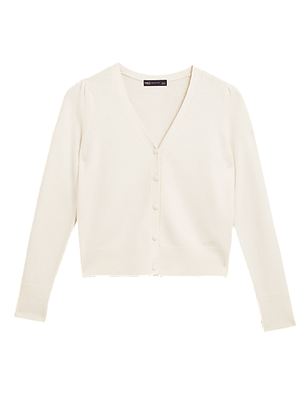 Cotton V-Neck Button Front Cardigan