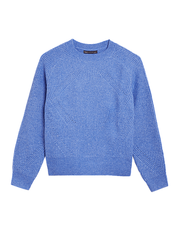Ribbed Crew Neck Relaxed Jumper