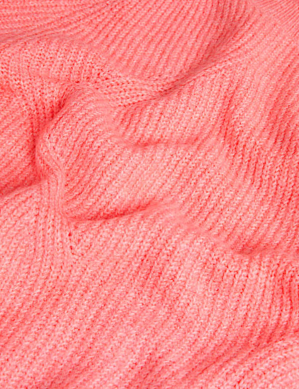 Ribbed Crew Neck Relaxed Jumper