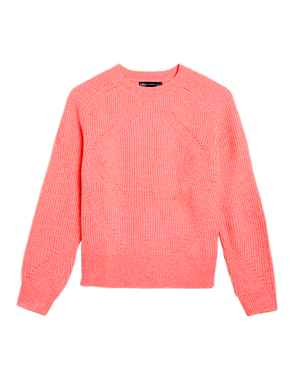 Ribbed Crew Neck Relaxed Jumper