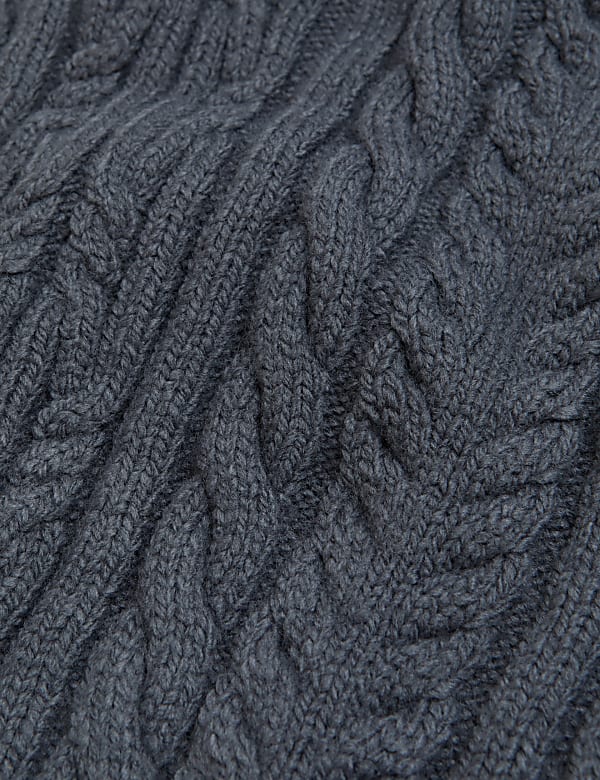 Cable Knit Roll Neck Sleeveless Jumper