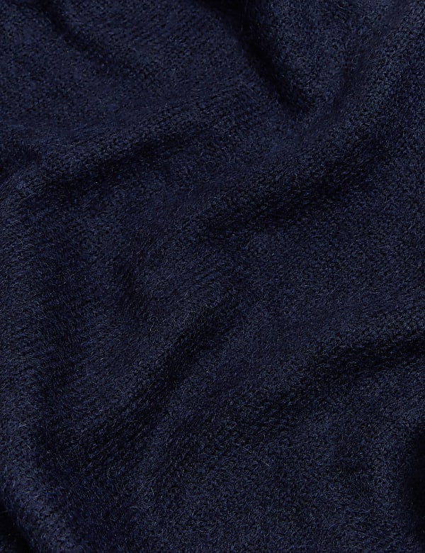 Cropped Hooded Cardigan with Wool