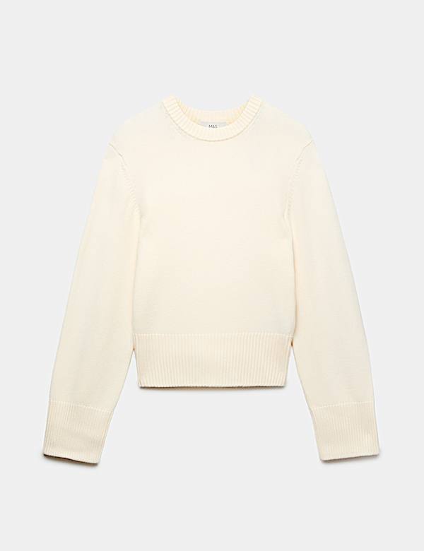 Deep Rib Crew Neck Relaxed Jumper - DE