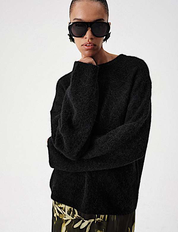 Brushed Wool Alpaca Blend Oversized Jumper - AU