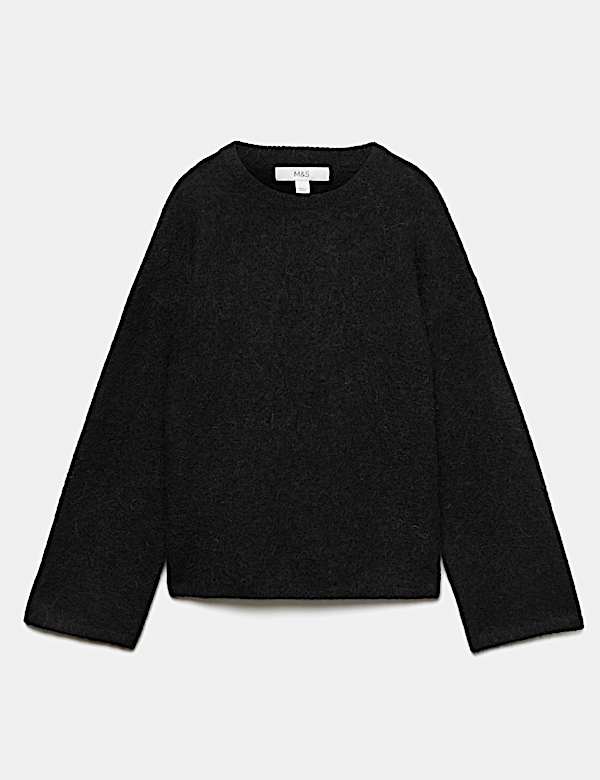Brushed Wool Alpaca Blend Oversized Jumper - AU