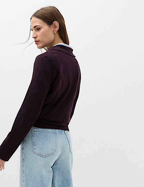 Pure Merino Wool Collared Jumper - US