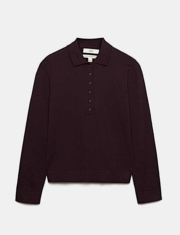 Pure Merino Wool Collared Jumper - US