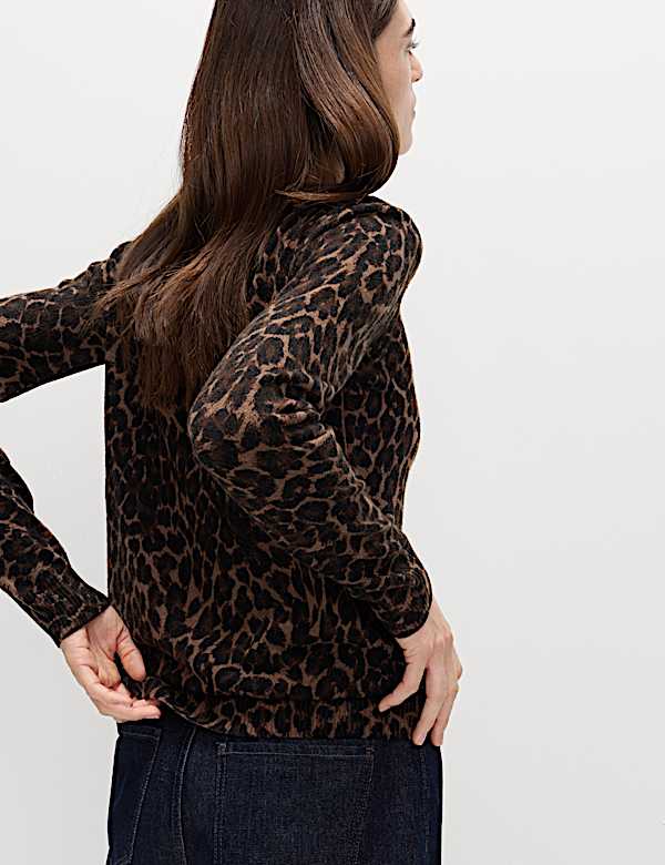Animal Print Crew Neck Jumper