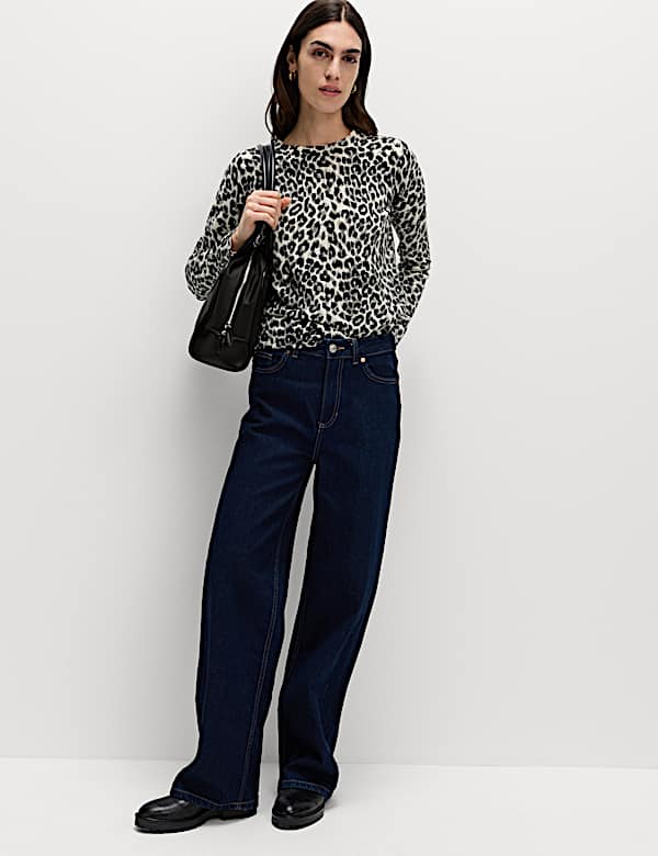 Animal Print Crew Neck Jumper