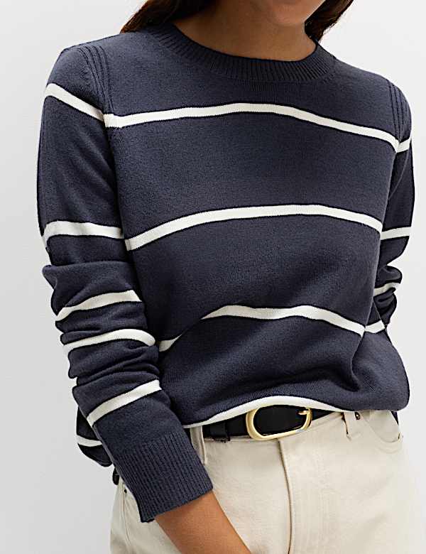 Supersoft Striped Crew Neck Jumper