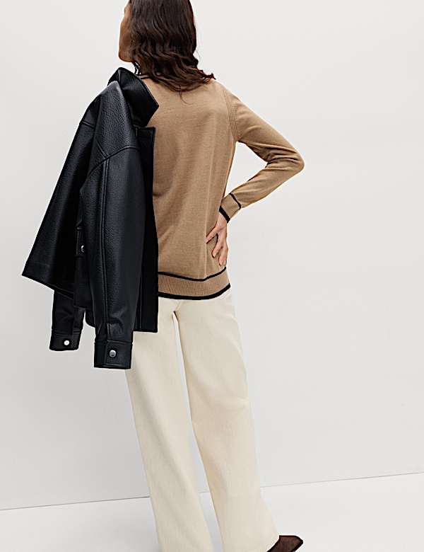 Supersoft Tipped Crew Neck Jumper