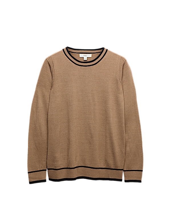 Supersoft Tipped Crew Neck Jumper