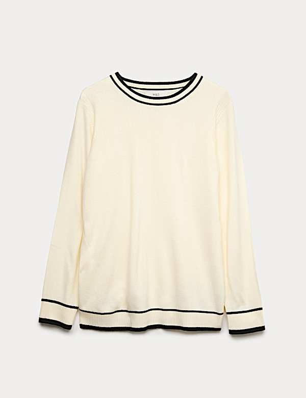 Supersoft Tipped Crew Neck Jumper - LU