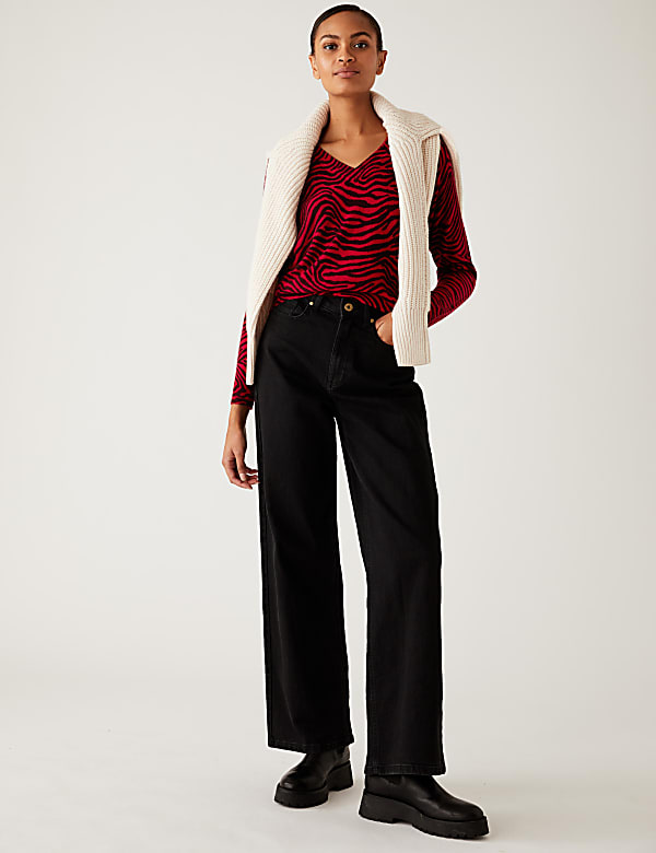 Supersoft Animal Print V-Neck Jumper