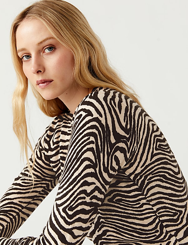 Supersoft Animal Print V-Neck Jumper