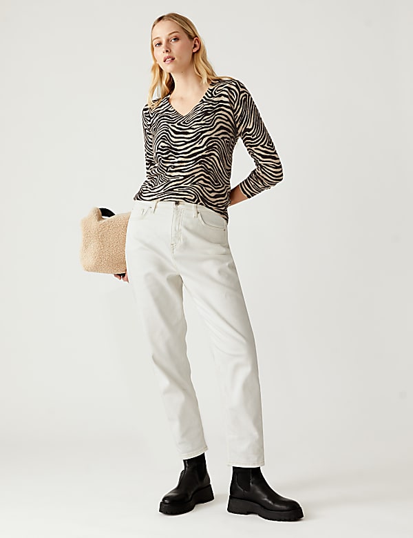 Supersoft Animal Print V-Neck Jumper