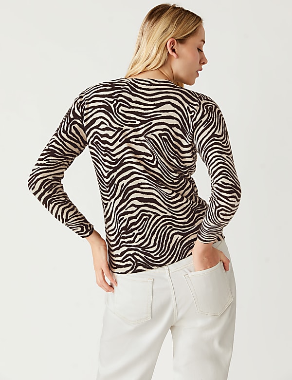 Supersoft Animal Print V-Neck Jumper