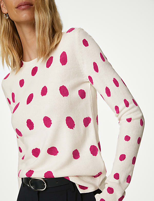 Supersoft Spot Print Crew Neck Jumper