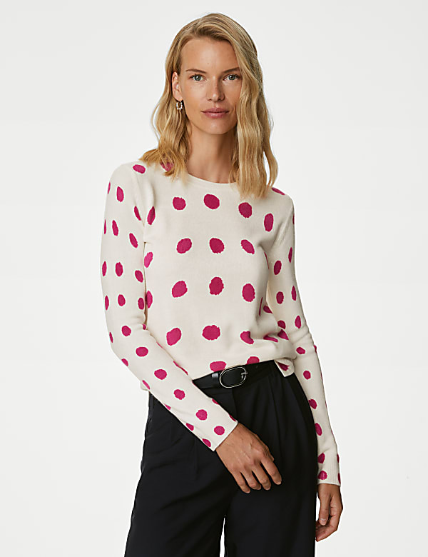 Supersoft Spot Print Crew Neck Jumper
