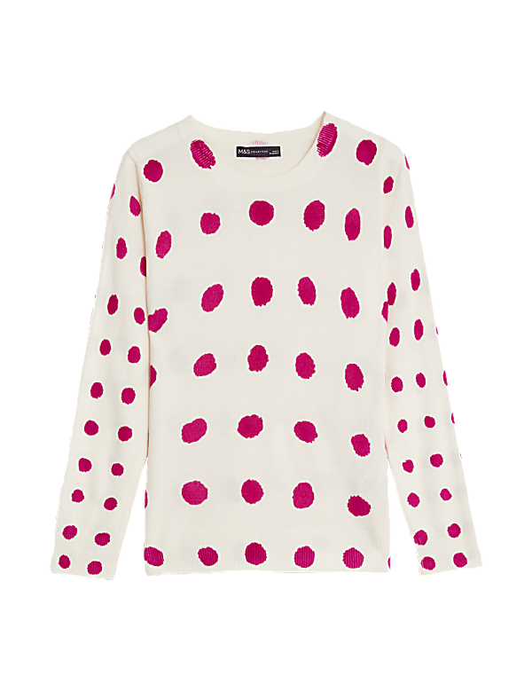 Supersoft Spot Print Crew Neck Jumper