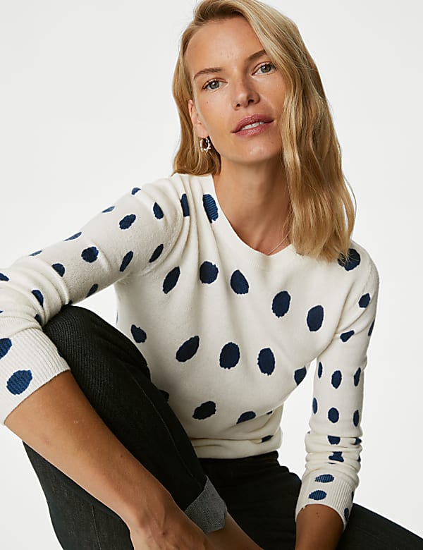 Supersoft Spot Print Crew Neck Jumper