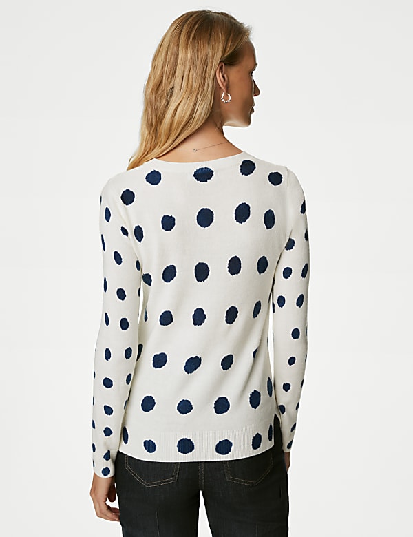 Supersoft Spot Print Crew Neck Jumper