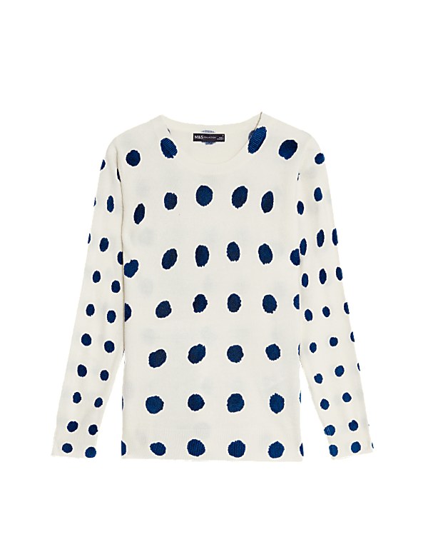 Supersoft Spot Print Crew Neck Jumper