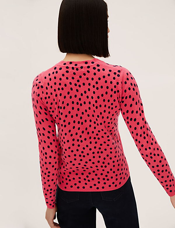 Supersoft Polka Dot V-Neck Jumper
