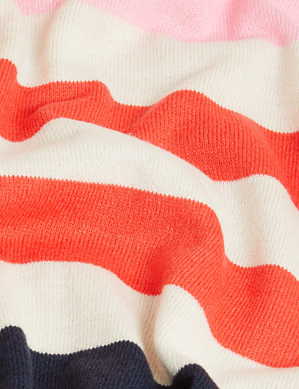 Supersoft Striped V-Neck Jumper