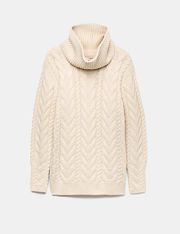 Wool Blend Cable Knit Relaxed Jumper - PT