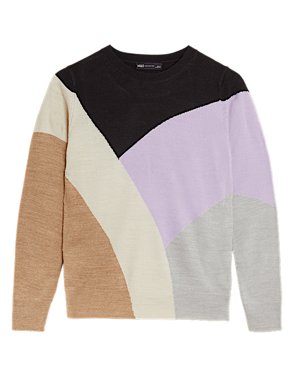 Supersoft Colour Block Crew Neck Jumper