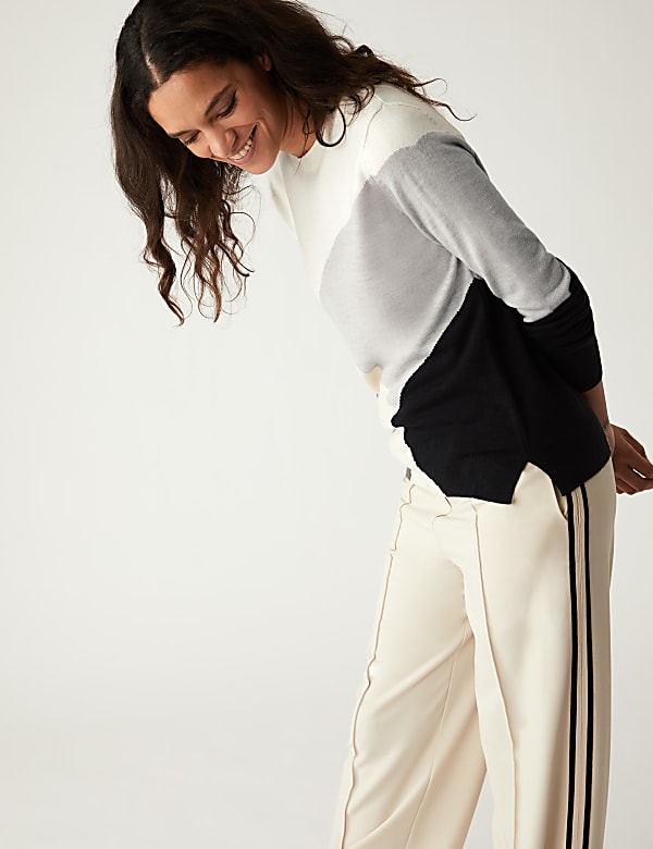 Supersoft Colour Block Crew Neck Jumper
