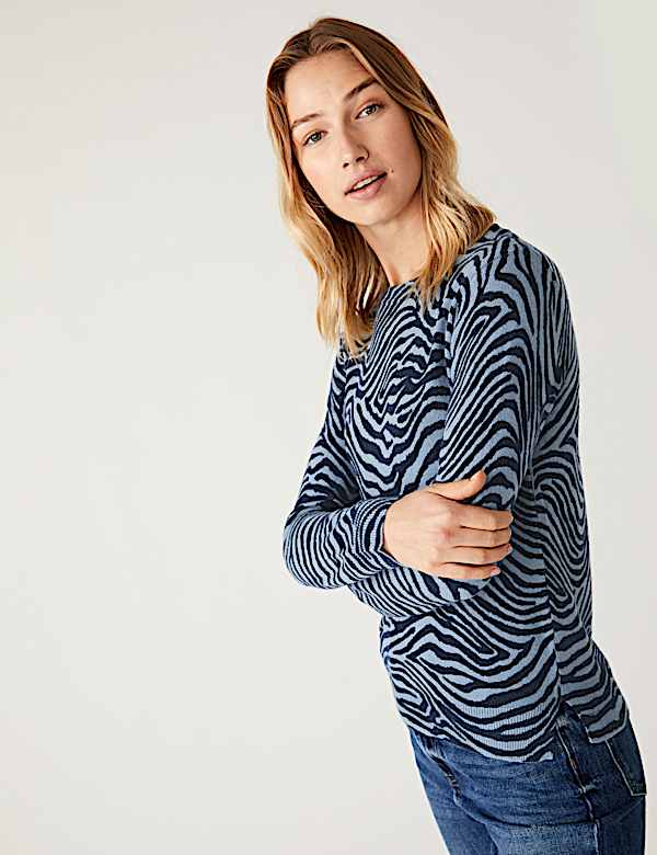 Supersoft Animal Print Crew Neck Jumper