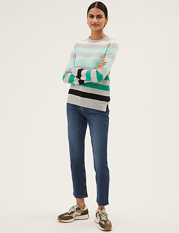 Supersoft Striped Crew Neck Jumper