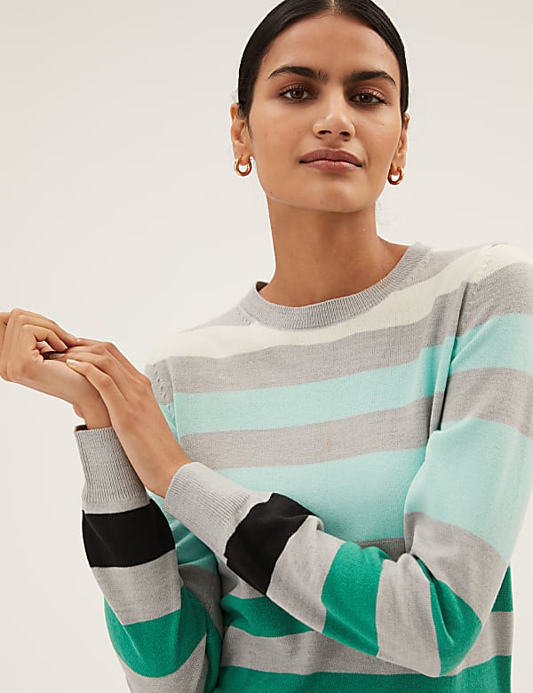 Supersoft Striped Crew Neck Jumper