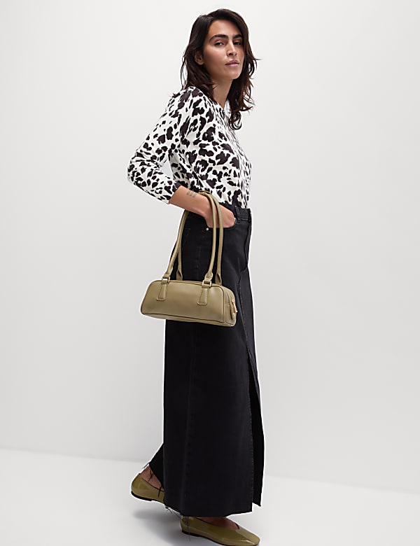 Pull ultra-doux à encolure ronde et imprimé animal - BE