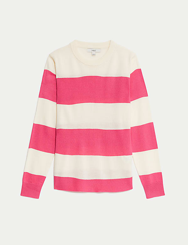 Supersoft Striped Crew Neck Relaxed Jumper - JP