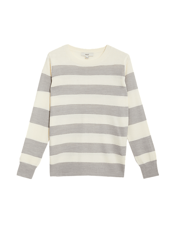 Supersoft Striped Crew Neck Jumper
