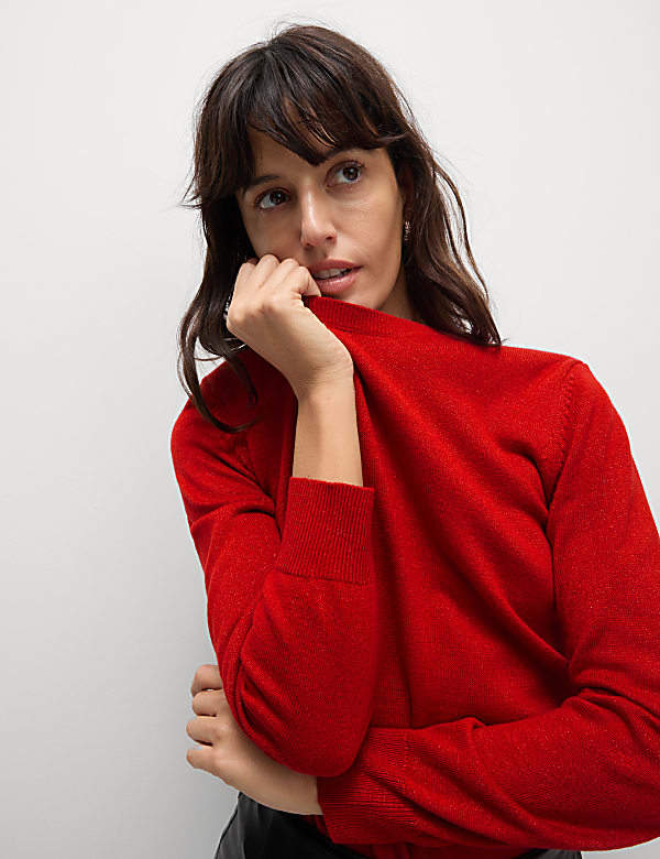 Sparkly Crew Neck Relaxed Jumper