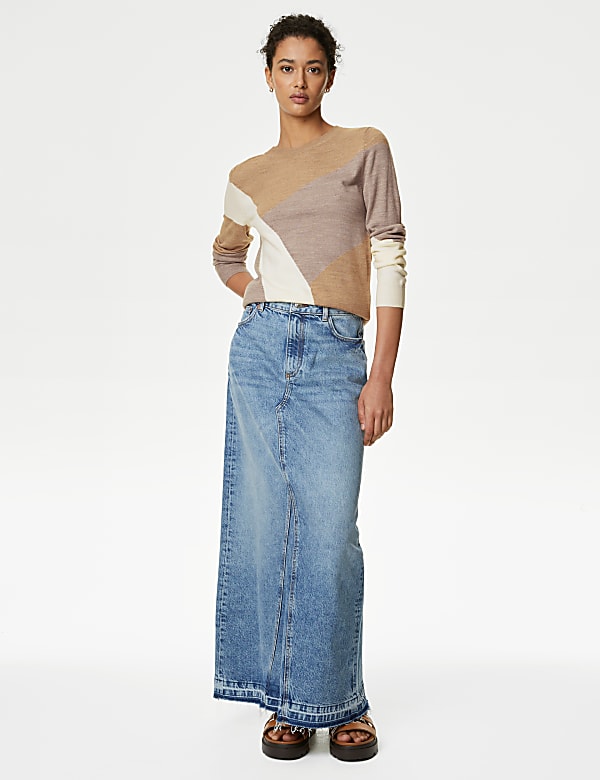 Supersoft Colour Block Crew Neck Jumper