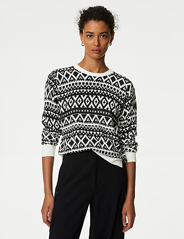 Supersoft Fair Isle Crew Neck Jumper - JP