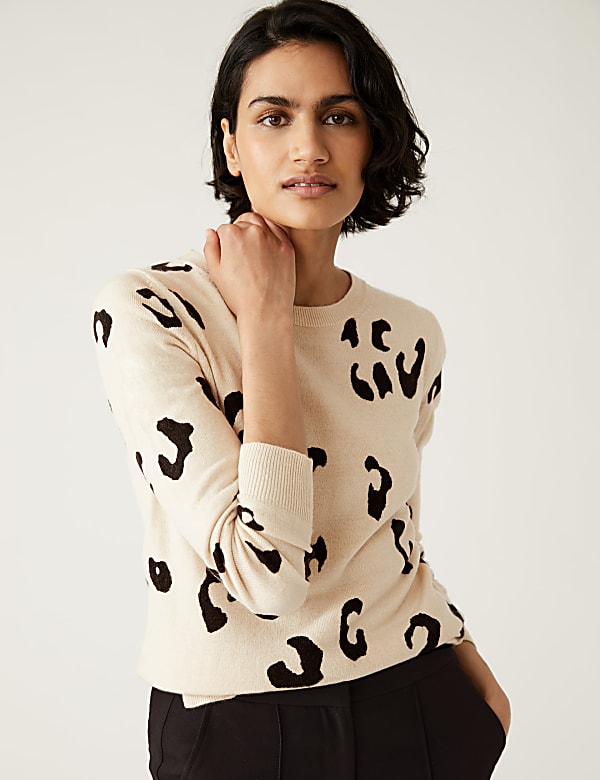 Supersoft Animal Print Crew Neck Jumper