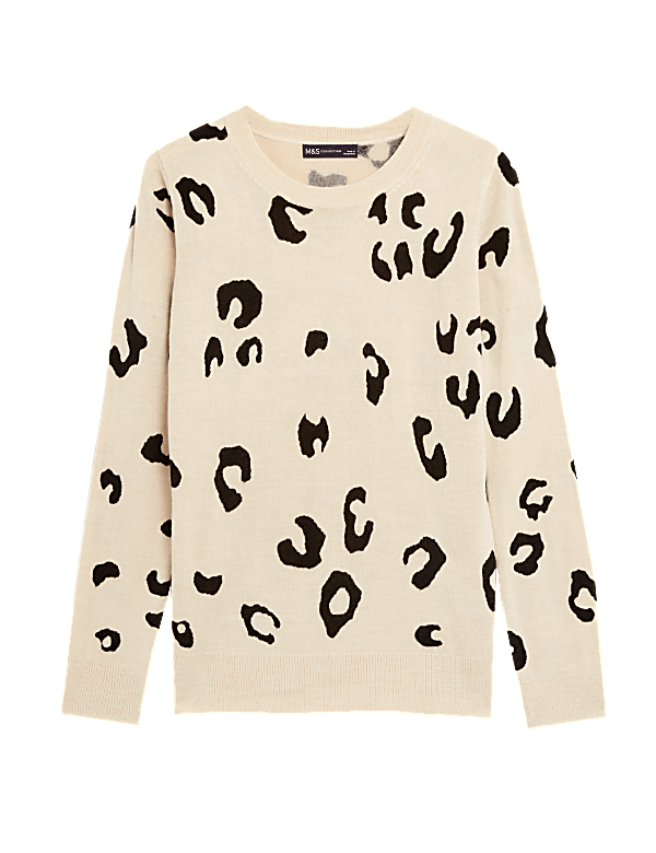 Supersoft Animal Print Crew Neck Jumper