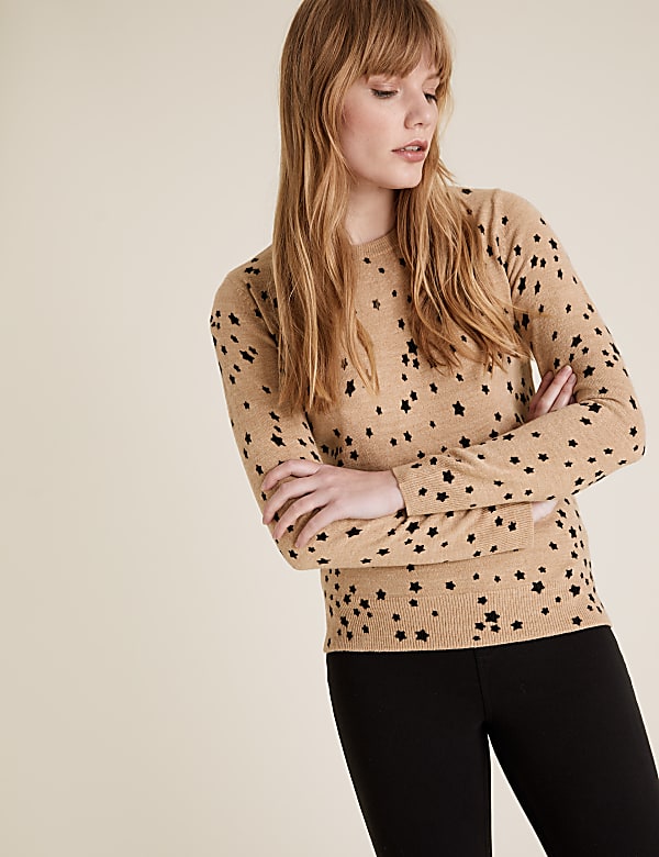 Supersoft Star Print Crew Neck Jumper