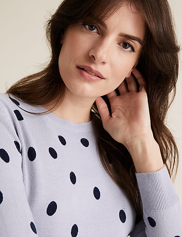 Supersoft Polka Dot Crew Neck Jumper