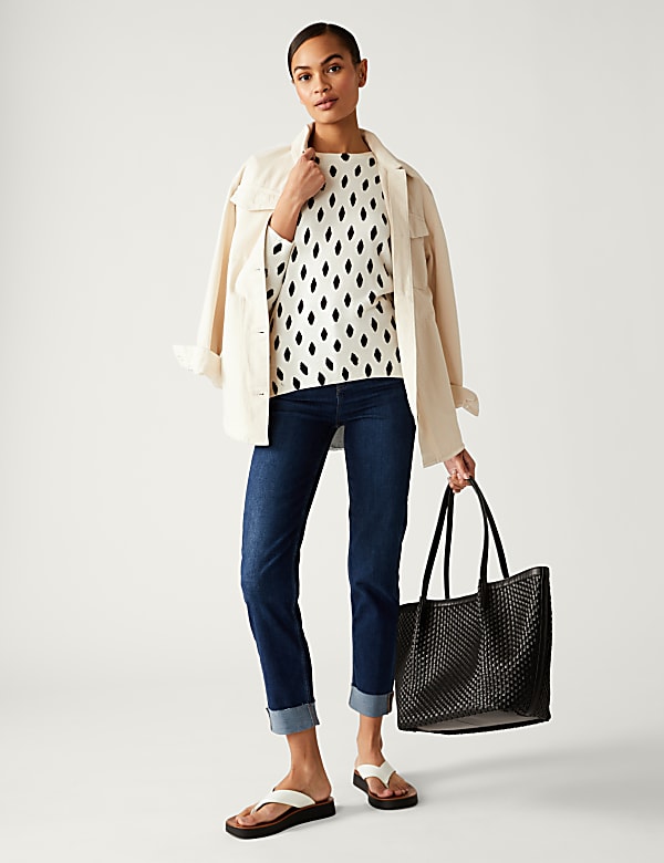 Supersoft Diamond Print Crew Neck Jumper